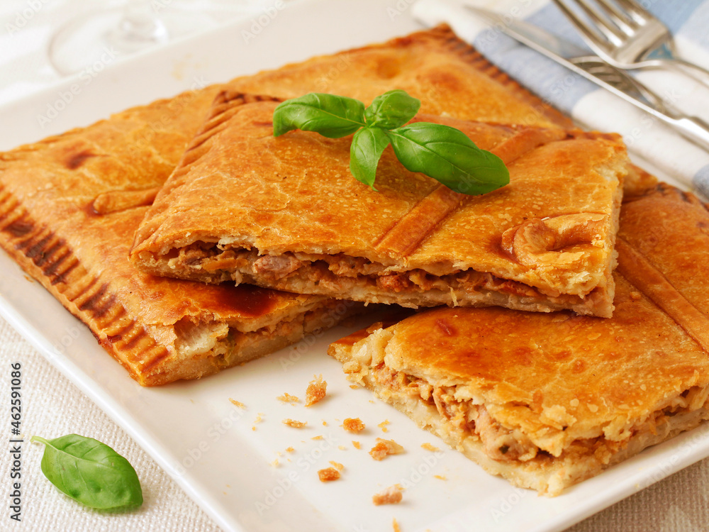 Empanada gallega. Typical stuffed pastry from Spain.