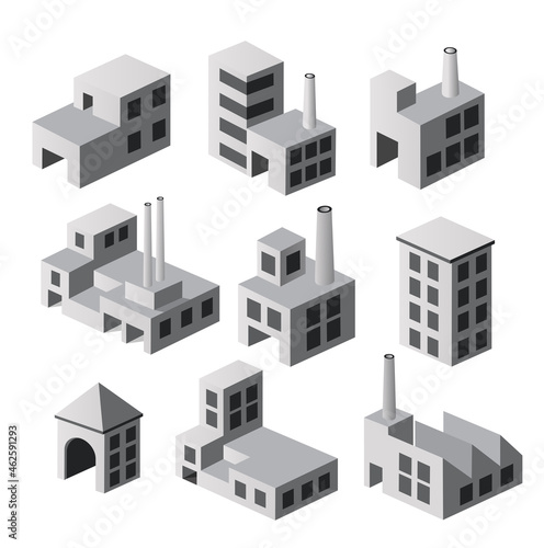The 3D illustration isolated the perspective aspect of a set of