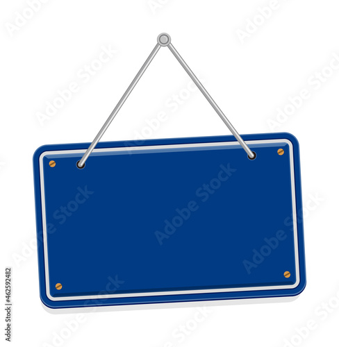Hanging blank signboard vector illustration