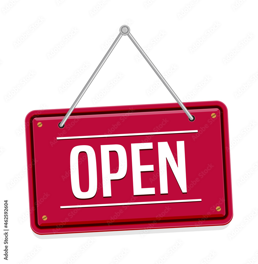 Open icon illustration set for ecommerce site etc. (hanging signboard motif )