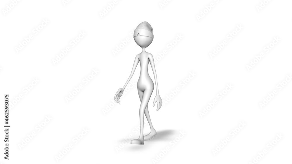 3d Character Man Walk Looped Video on White Background 3d Character Man Walk Looped Video on White Background