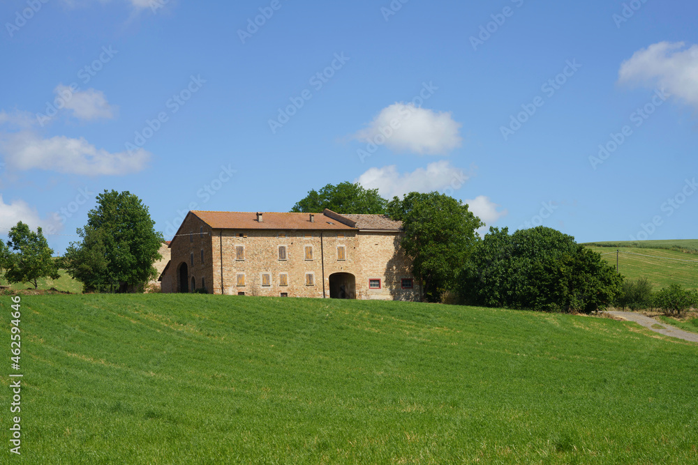 Rural landscape near Salsomaggiore and Fornovo, Parma, at springtime