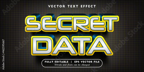 Text effects 3d secret data, editable text style