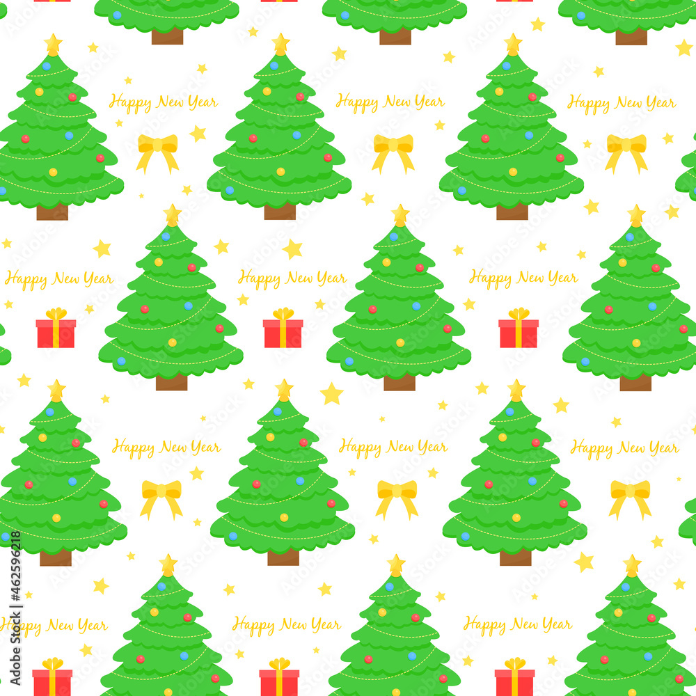 This is a seamless pattern Christmas tree on a white background. Wrapping paper. This is a seamless pattern Christmas tree on a white background. Wrapping paper.