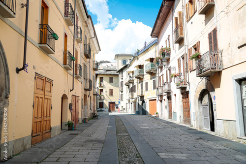 Fototapeta Naklejka Na Ścianę i Meble -  Historical city of Susa (Segusium), Italian city in the department of northen Alpes, in a sunny day, Piedmont
