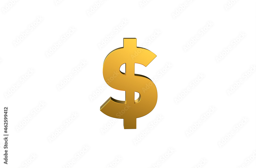 USD Doller currency symbol in gold - 3d Illustration, 3d rendering USD Doller currency symbol in gold - 3d Illustration, 3d rendering