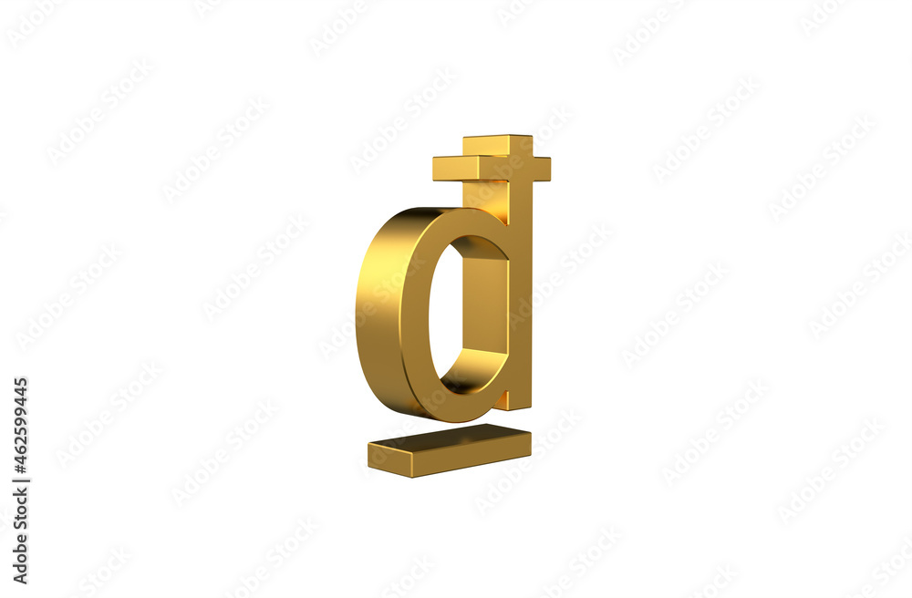 Vietnamese dong currency symbol in gold - 3d Illustration, 3d rendering ...