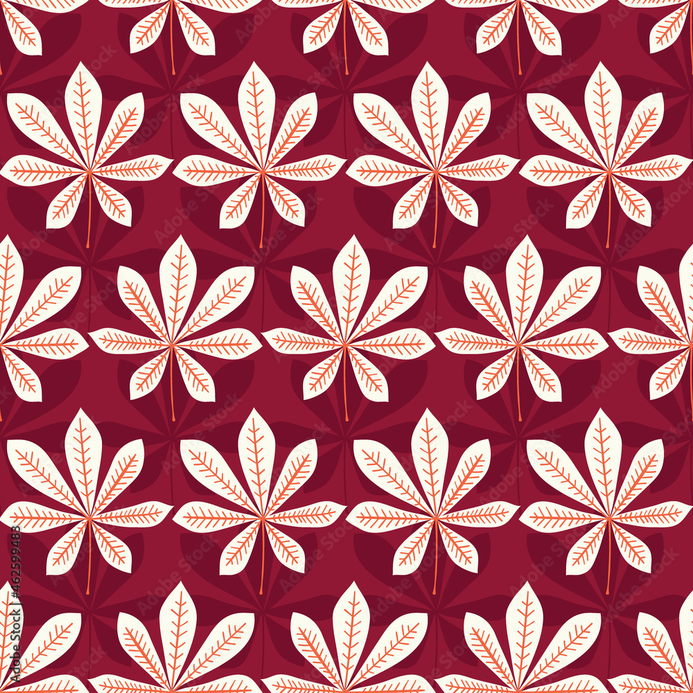 Autumn Chest Nut Leaves Vector Seamless Pattern Autumn Chest Nut Leaves Vector Seamless Pattern