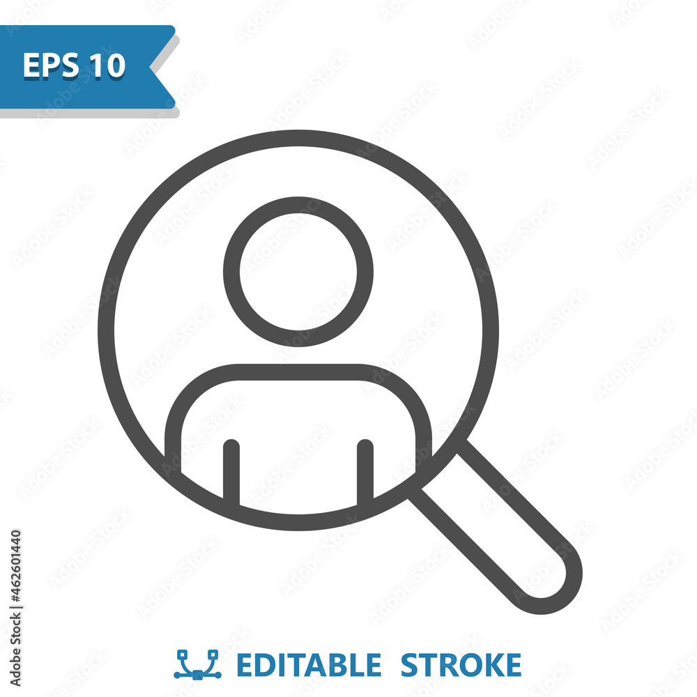 Magnifying Glass With User Avatar Icon Magnifying Glass With User Avatar Icon