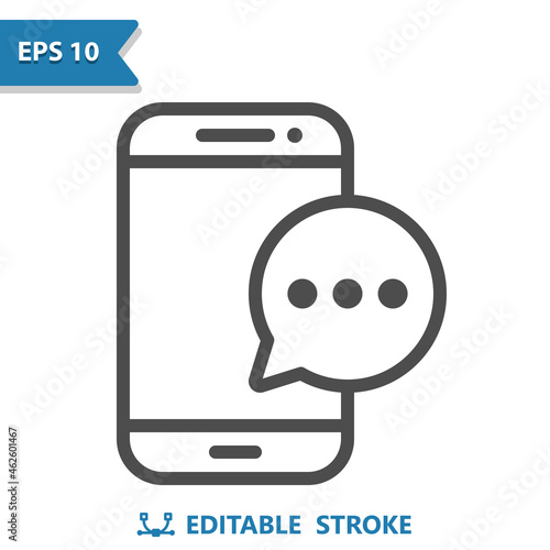 Smartphone - Mobile Phone With Chat Bubble - Texting Icon