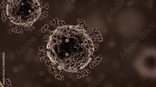 Coronavirus floating through air like a jerk
