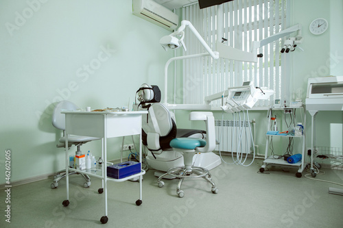 dental office with a variety of specialized equipment including an electron microscope