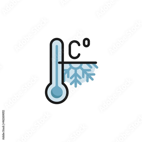 Frosty weather temperature filled outline icon