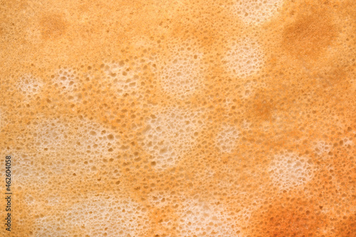 Pancake texture background. Close up of thin hot pancakes image. Maslenitsa food. Top view.