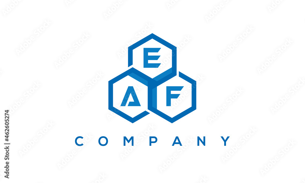 EAF three letters creative polygon hexagon logo EAF three letters creative polygon hexagon logo