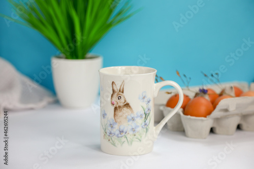 cup with bunny,easter still