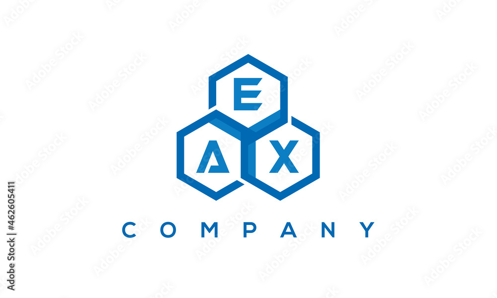 EAX three letters creative polygon hexagon logo EAX three letters creative polygon hexagon logo