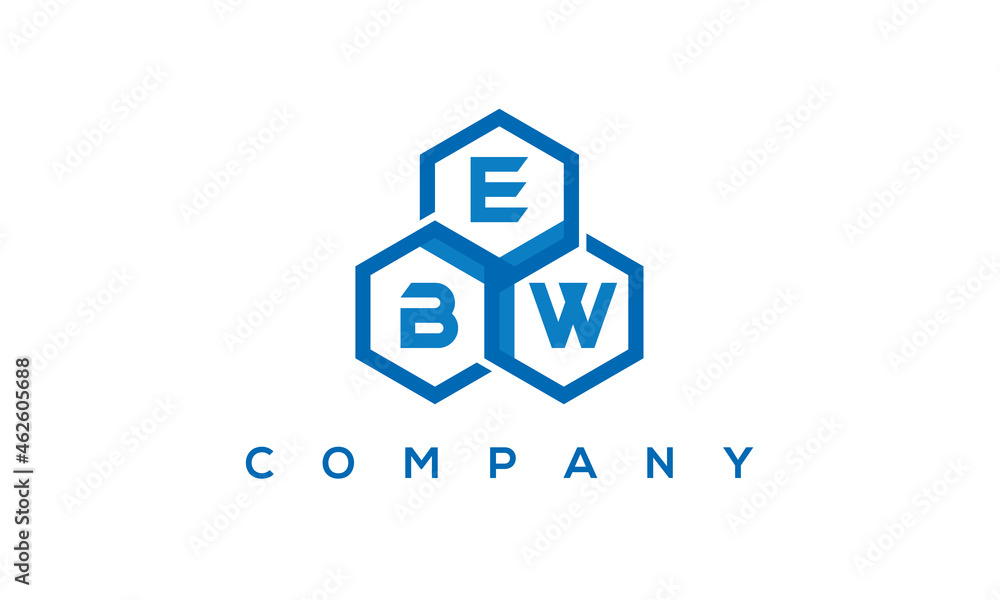 EBW three letters creative polygon hexagon logo EBW three letters creative polygon hexagon logo