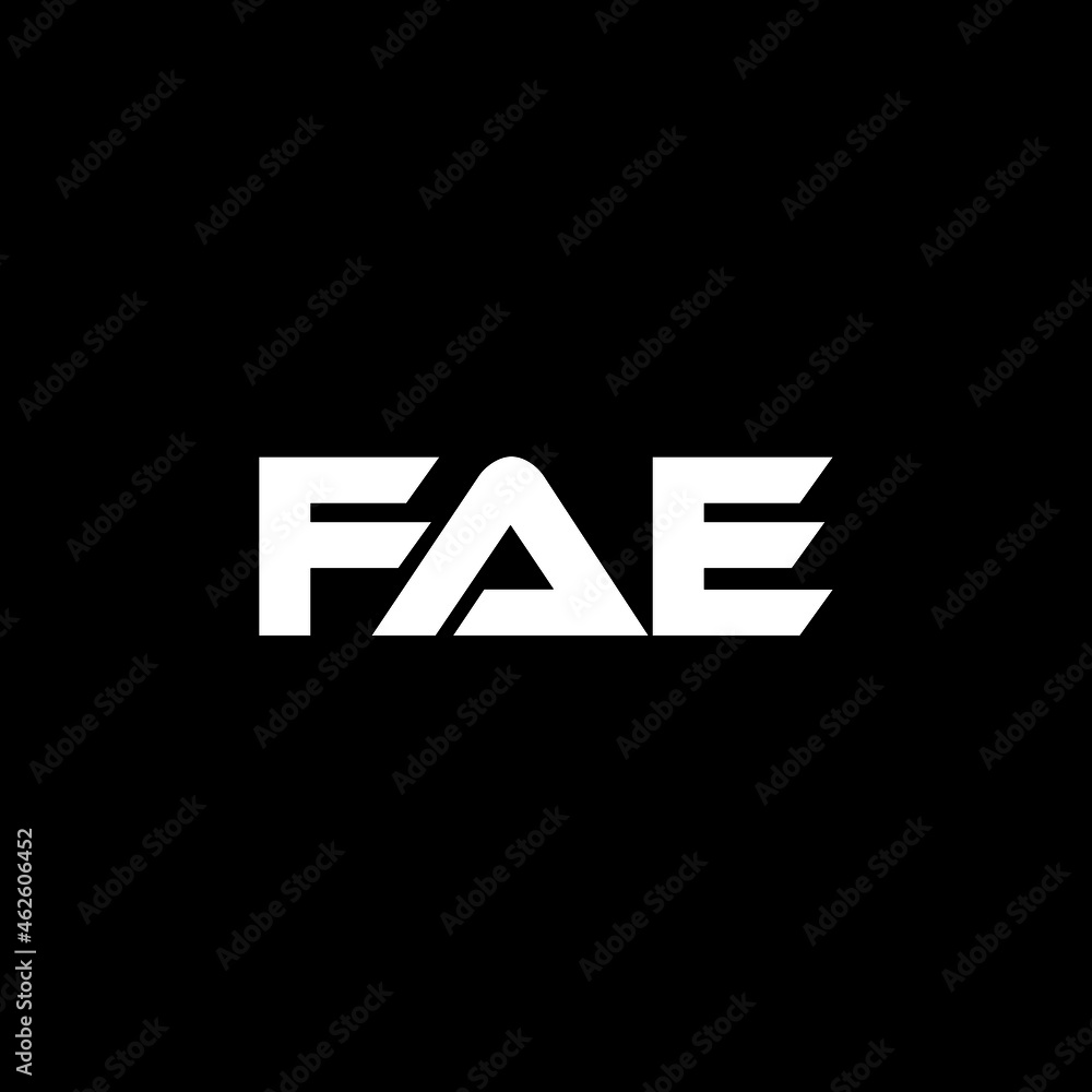 FAE letter logo design with black background in illustrator, vector logo modern alphabet font overlap style. calligraphy designs for logo, Poster, Invitation, etc.