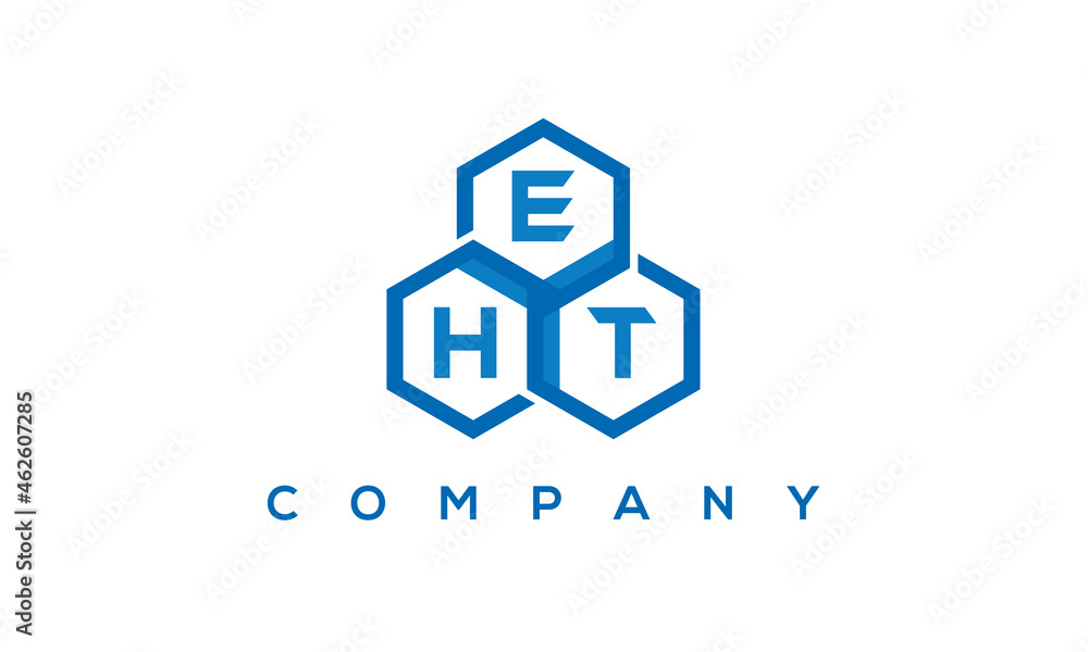 EHT three letters creative polygon hexagon logo	