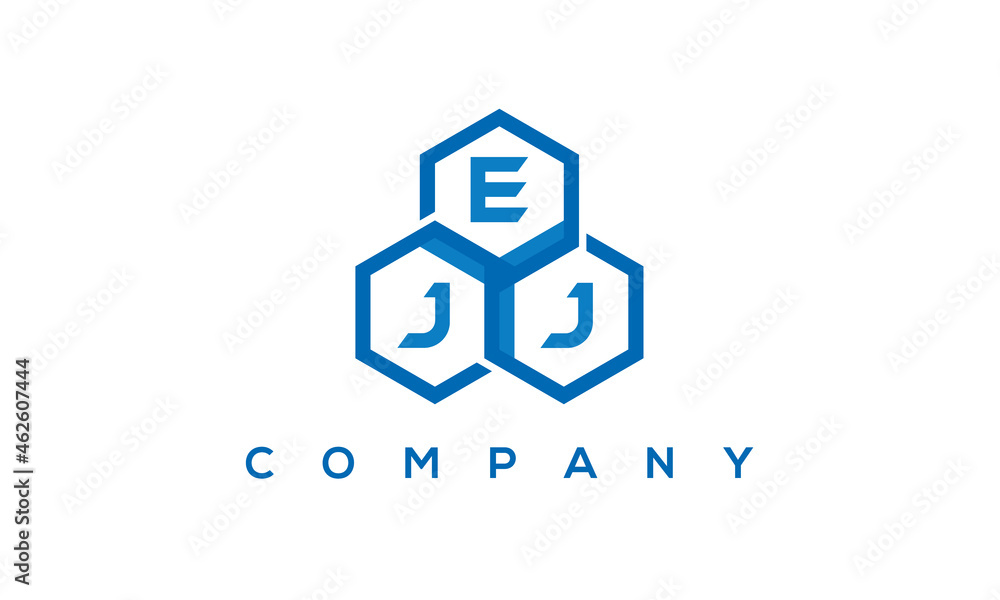 EJJ three letters creative polygon hexagon logo	