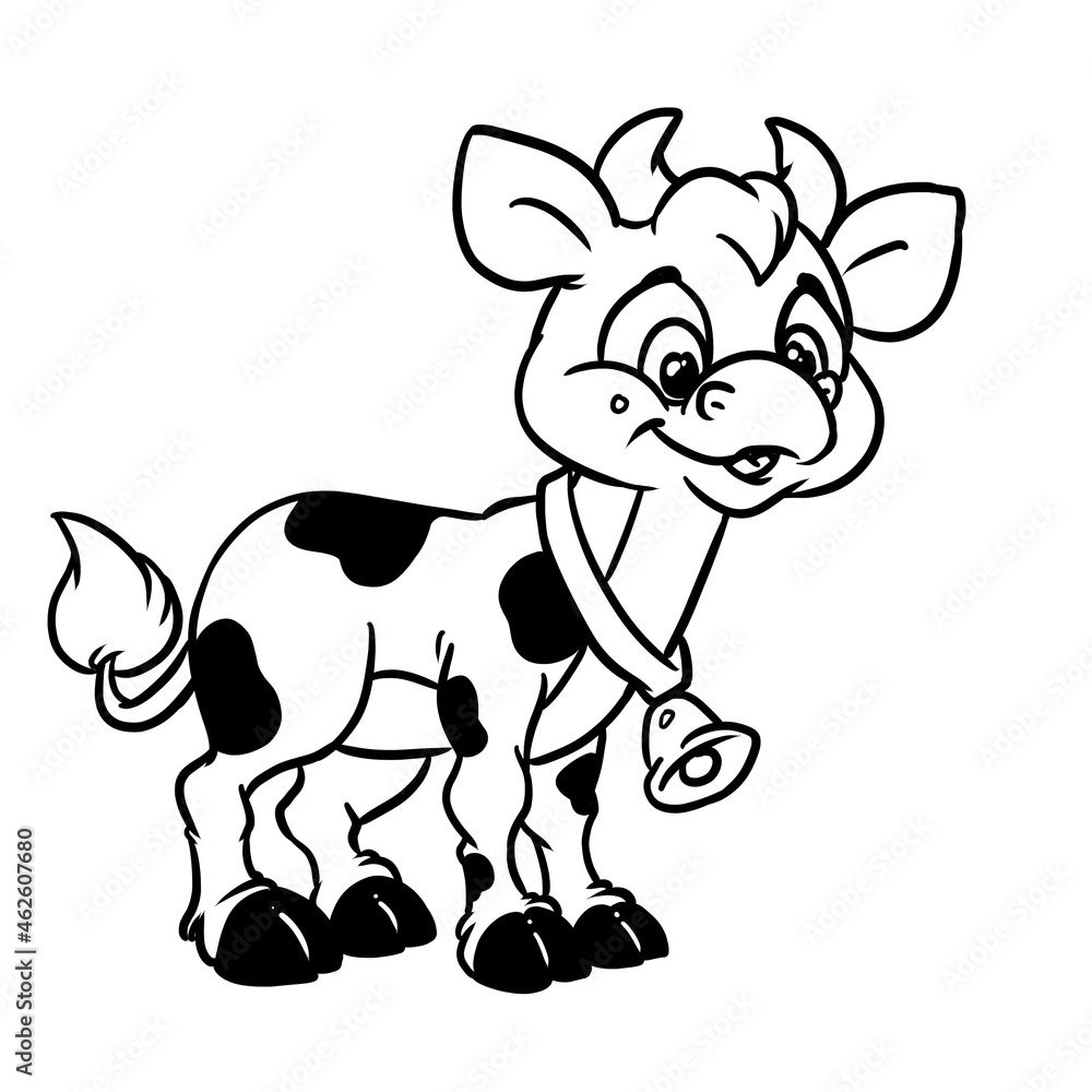Calf little kind smile joy illustration outline Calf little kind smile joy illustration outline