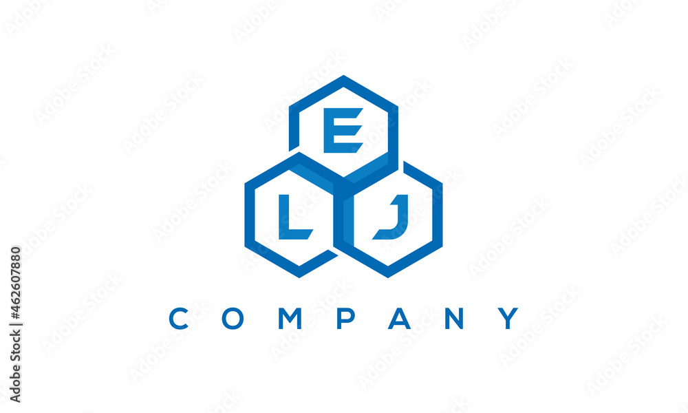 ELJ three letters creative polygon hexagon logo	
