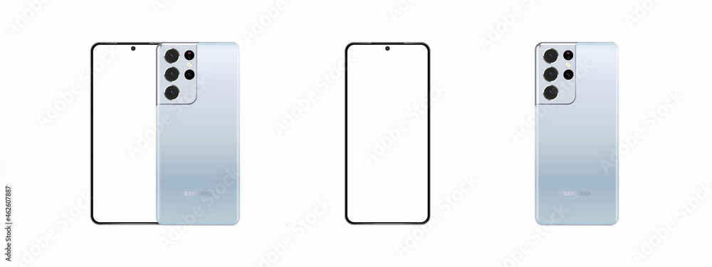 Set Samsung galaxy s21 ultra. Samsung galaxy s21 ultra mockup realistic