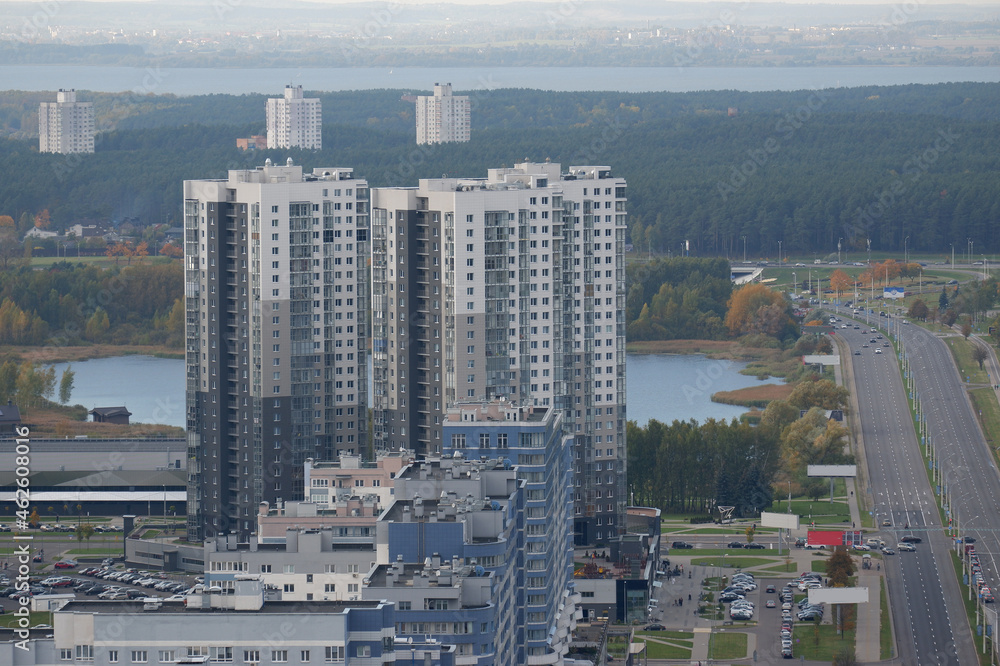Fototapeta premium sleeping area of the city of Minsk.