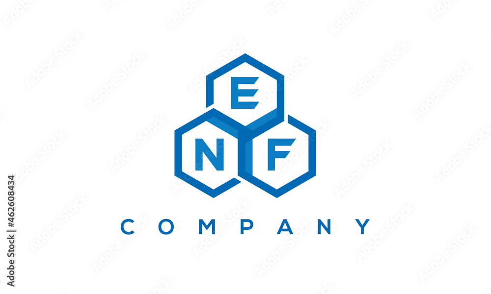 EN three letters creative polygon hexagon logo EN three letters creative polygon hexagon logo