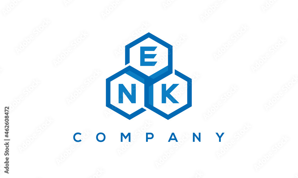 EN three letters creative polygon hexagon logo EN three letters creative polygon hexagon logo