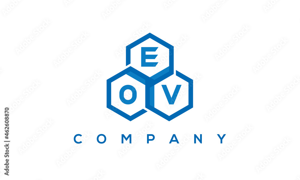 EOV three letters creative polygon hexagon logo EOV three letters creative polygon hexagon logo