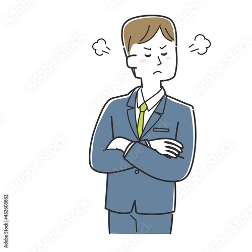 怒ってそっぽを向いてる男性