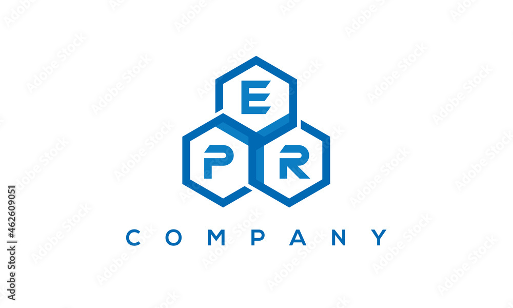 EPR three letters creative polygon hexagon logo