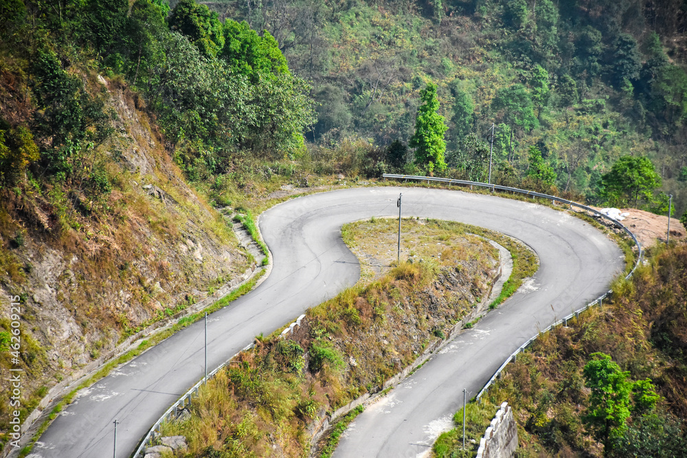 Complete U Turn road of National Highway 717,Lava , Kalimpong