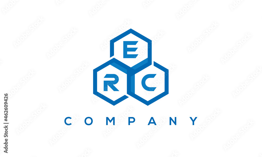 ERC three letters creative polygon hexagon logo