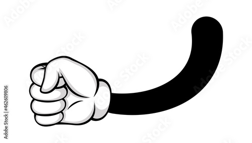 Fist or knuckle sign gesture by hand isolated. Aggressive pose with closed fist drawn, gesture doodle and gesturing angry arm. Vector illustration