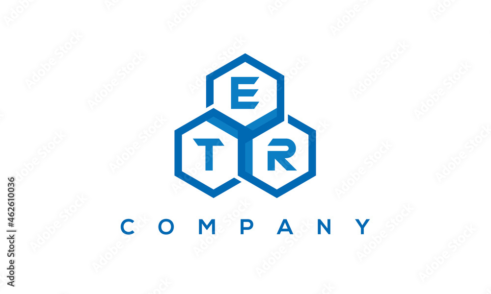 ETR three letters creative polygon hexagon logo