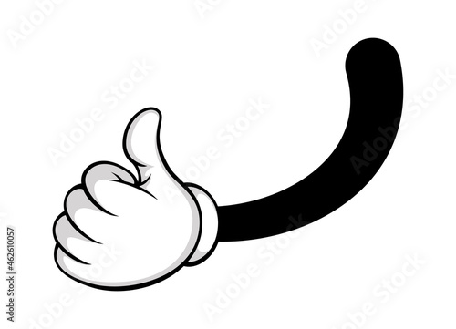 Like thumb up action, hand pose symbol. Vector person glove sketching, gloved gesture in deal, finger arm thumb up illustration
