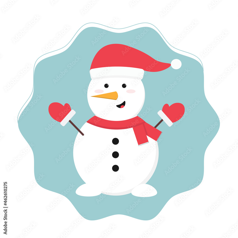 Cute cartoon Christmas snow man vector art Cute cartoon Christmas snow man vector art
