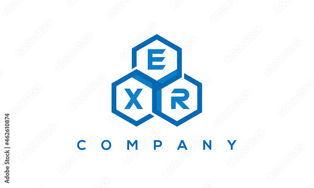 EXR three letters creative polygon hexagon logo EXR three letters creative polygon hexagon logo