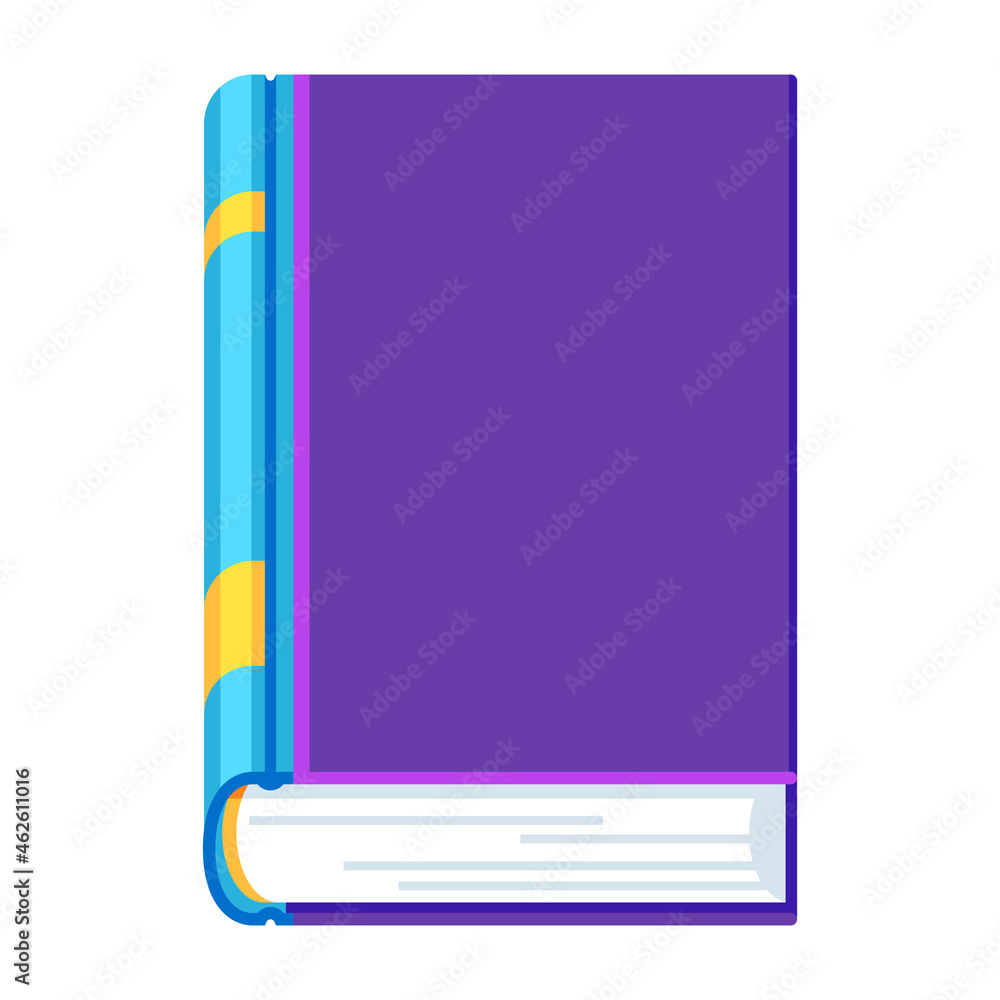 Stylized illustration of closed book. School or educational icon. Stylized illustration of closed book. School or educational icon.