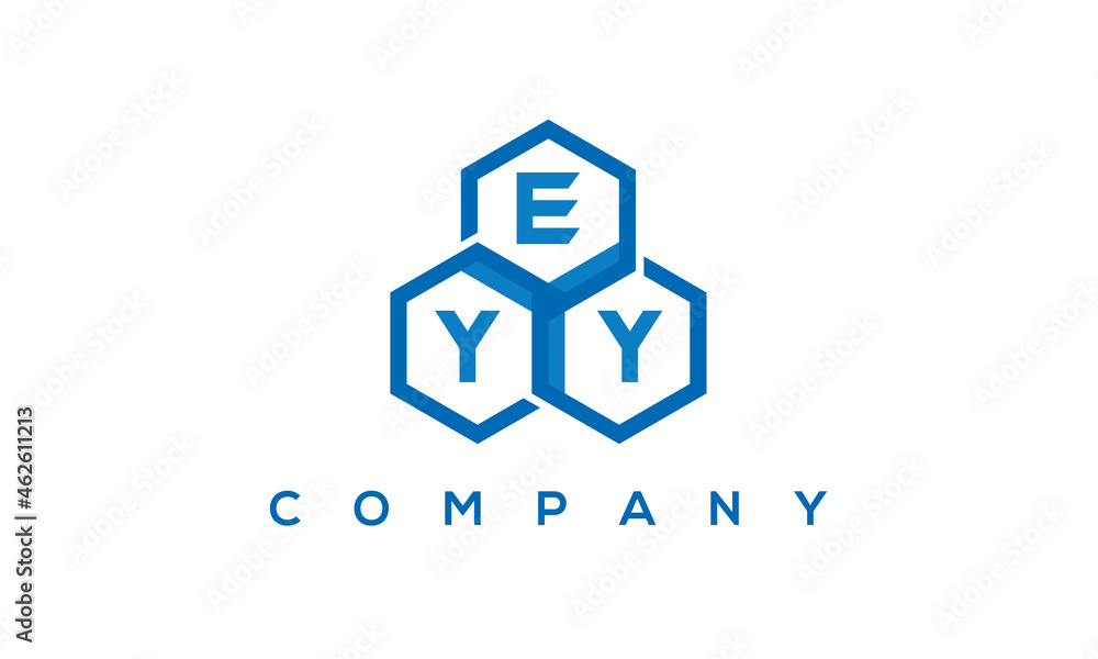 EYY three letters creative polygon hexagon logo