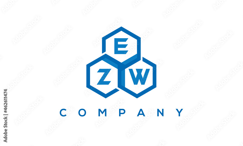 EZW three letters creative polygon hexagon logo EZW three letters creative polygon hexagon logo