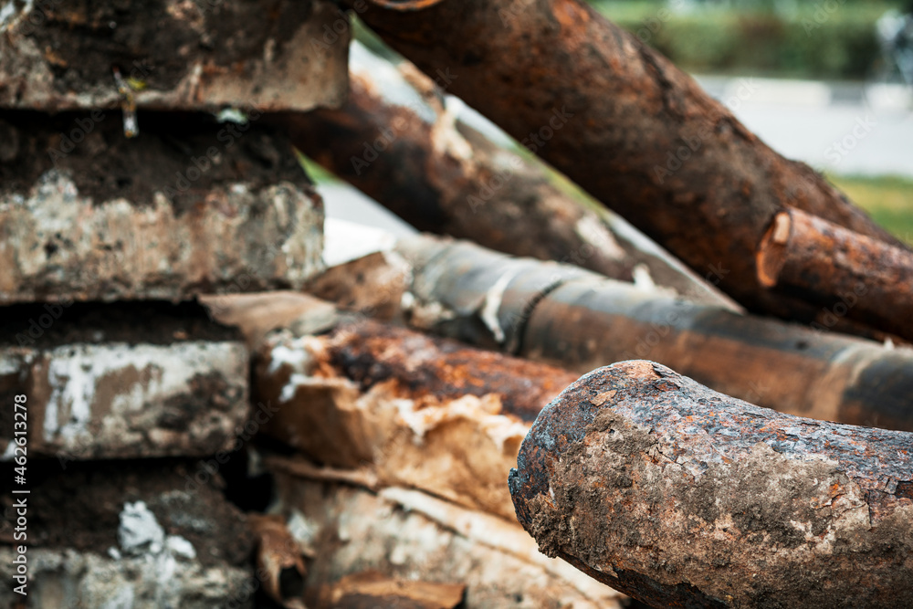 Repair of broken old rusty pipes of the water supply system. Repair of broken old rusty pipes of the water supply system.