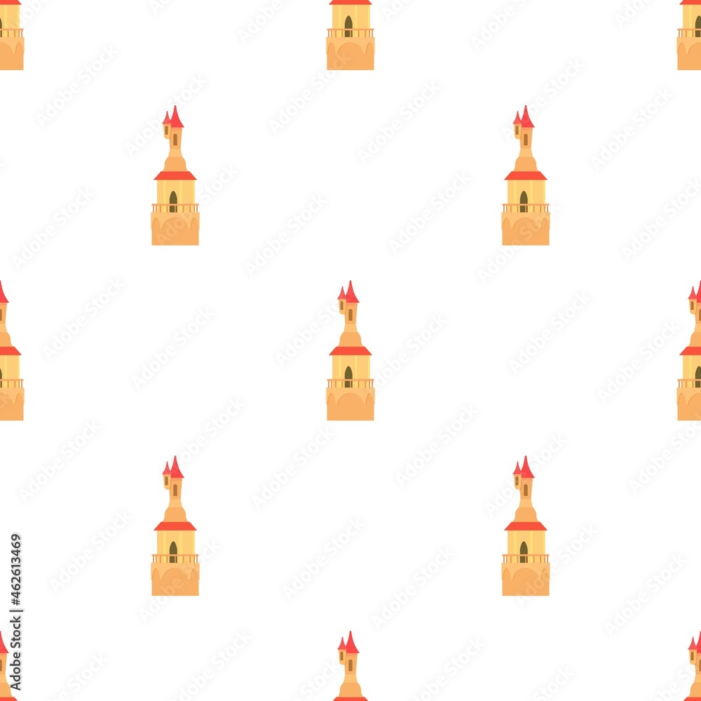 Castle tower with a pointed domes pattern seamless background texture repeat wallpaper geometric vector Castle tower with a pointed domes pattern seamless background texture repeat wallpaper geometric vector