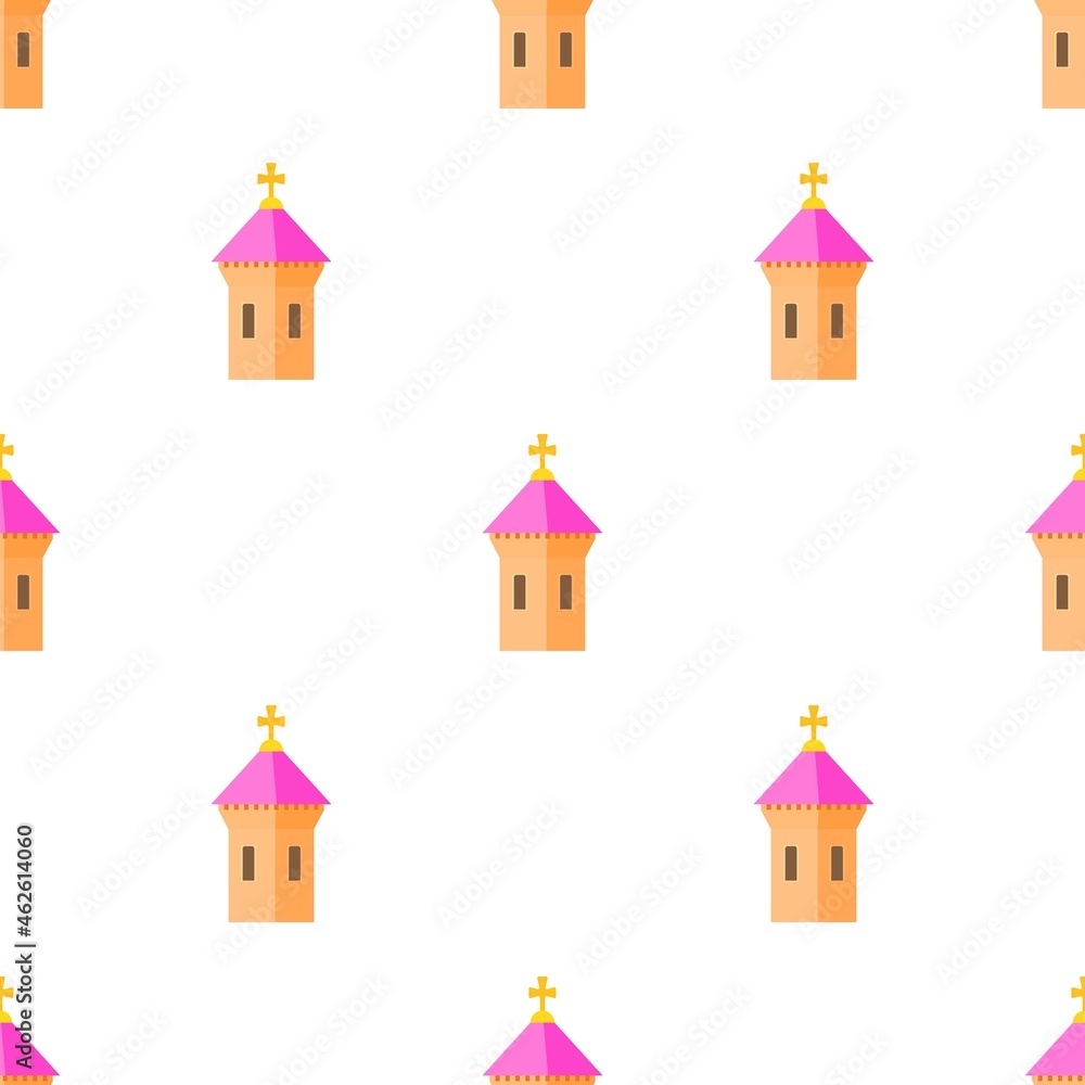 Pink dome of church pattern seamless background texture repeat wallpaper geometric vector