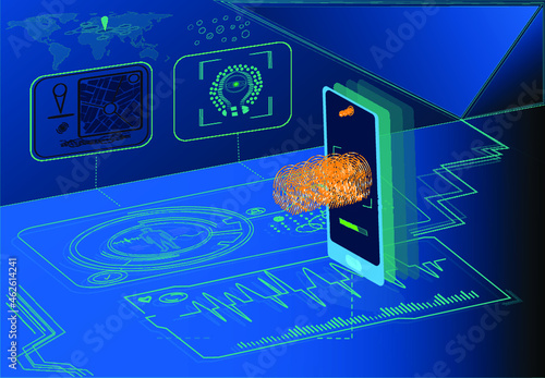 Data analyzes exported via smartphone with fingerprint and face recognition technologies