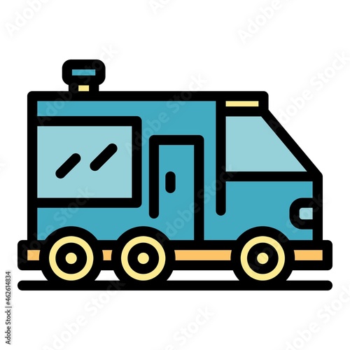 Motorhome icon. Outline motorhome vector icon color flat isolated