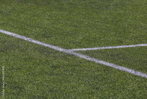 white marking strip on a soccer field with